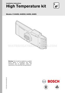 Bosch 940ESNG High Temperature Kit Installation Instruction's
