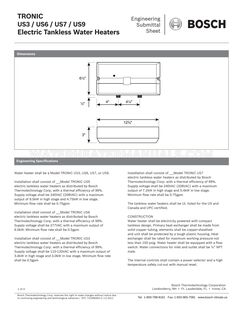 Bosch US7 Engineering Submittal Sheet