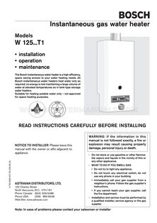 Bosch W125 Installation and Operating Instructions