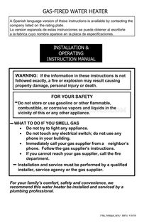 Bradford White M-I-100T6EN Installation & Operating Instruction Manual