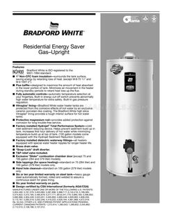 Bradford White M-I-404T6EN Specification Sheet