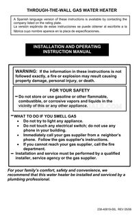 Bradford White M-I-TW-50L6BN Installation and Operating Instruction Manual