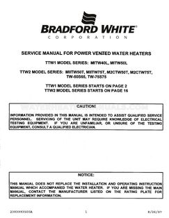 Bradford White M-I-TW-50L6BN Service Manual