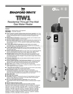 Bradford White M-I-TW-40L6CX Specification Sheet