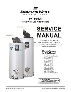 Bradford White RG1PV50S6N Service Manual