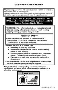Bradford White U4-403S6FRN Installation & Operating Instruction Manual