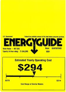 GE GG40T06TXK Energy Guide