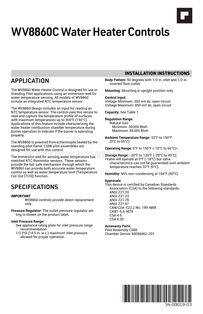 Honeywell WV8860C1008 Installation Instructions & Owners Manual