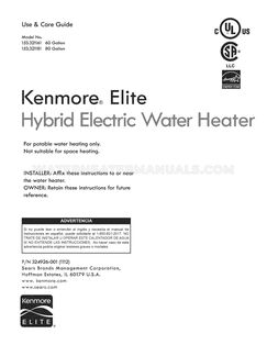 Kenmore 153.321181 Use & Care Guide